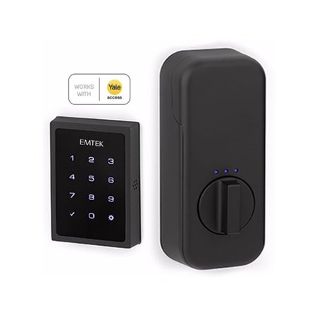 EMTEK EMPowered Motorized Touchscreen Keypad Keyless Deadbolt Connected by August Flat Black Finish EMP1101US19